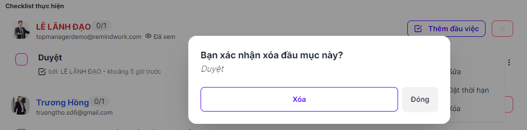 xoa dau viec