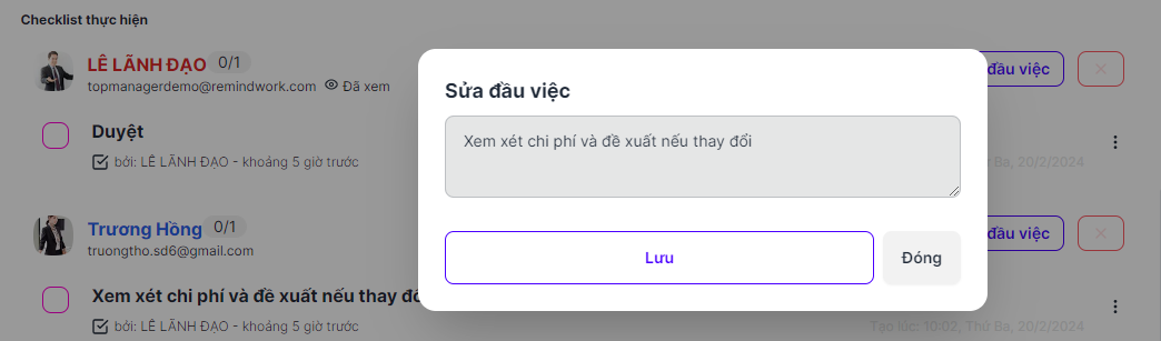 sua dau viec