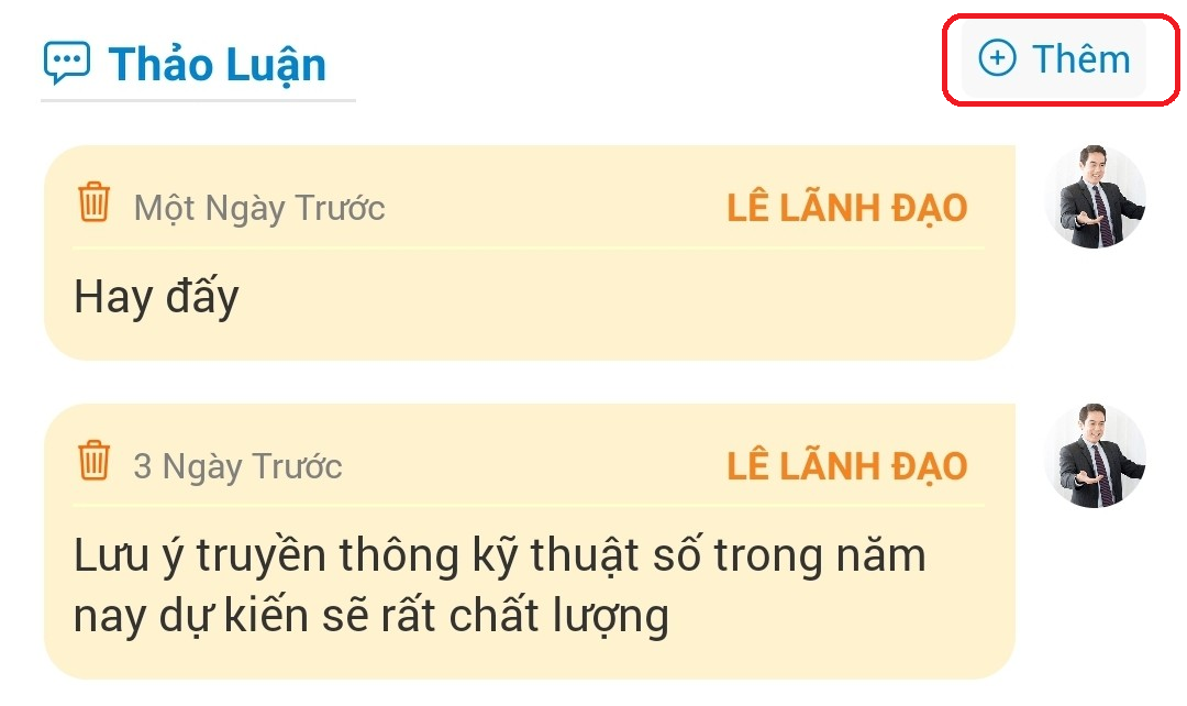 Thao luan tren mobile app