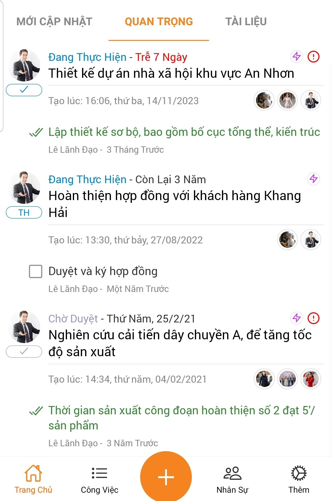 theo doi các cong viec quan trong tren mobile app