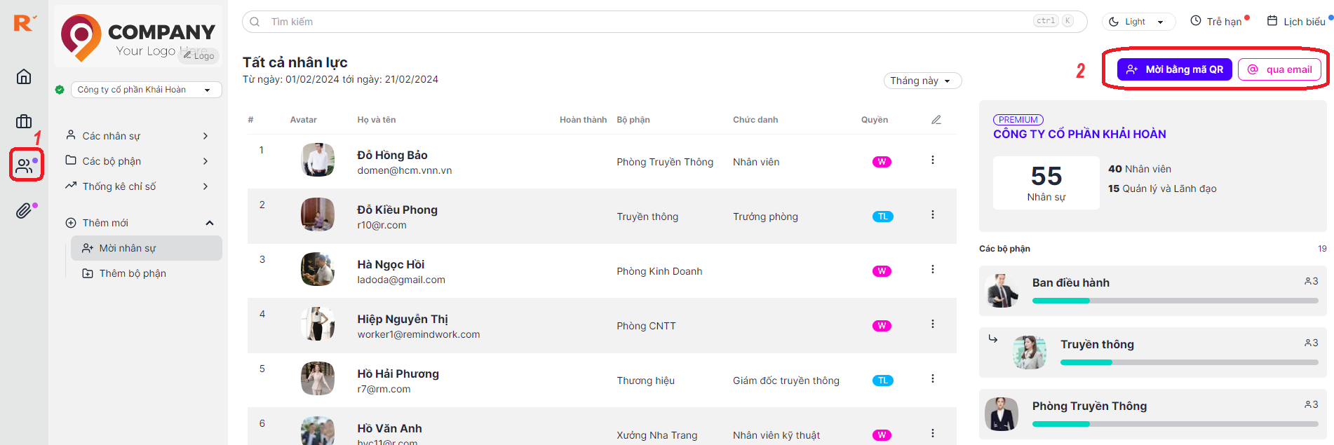 moi nhan su vao to chuc