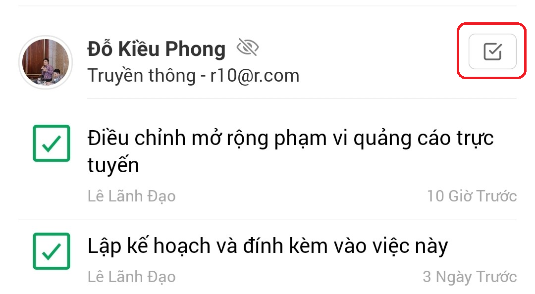 Them dau viec tren mobile app