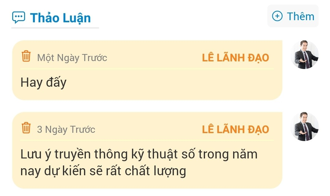 Thao luan tren mobile app