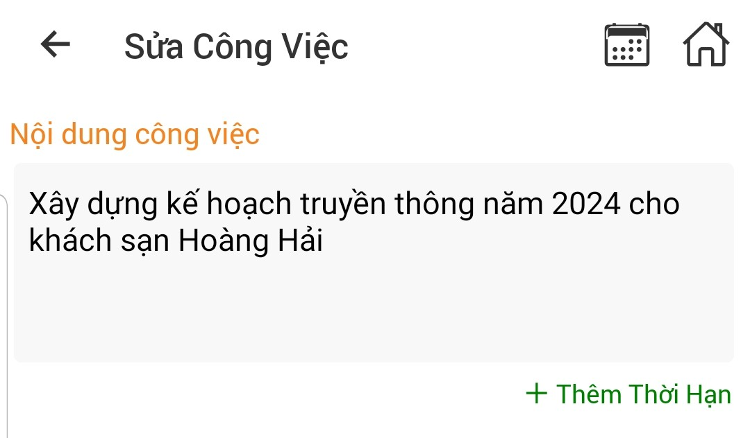 sua cong viec tren mobile app