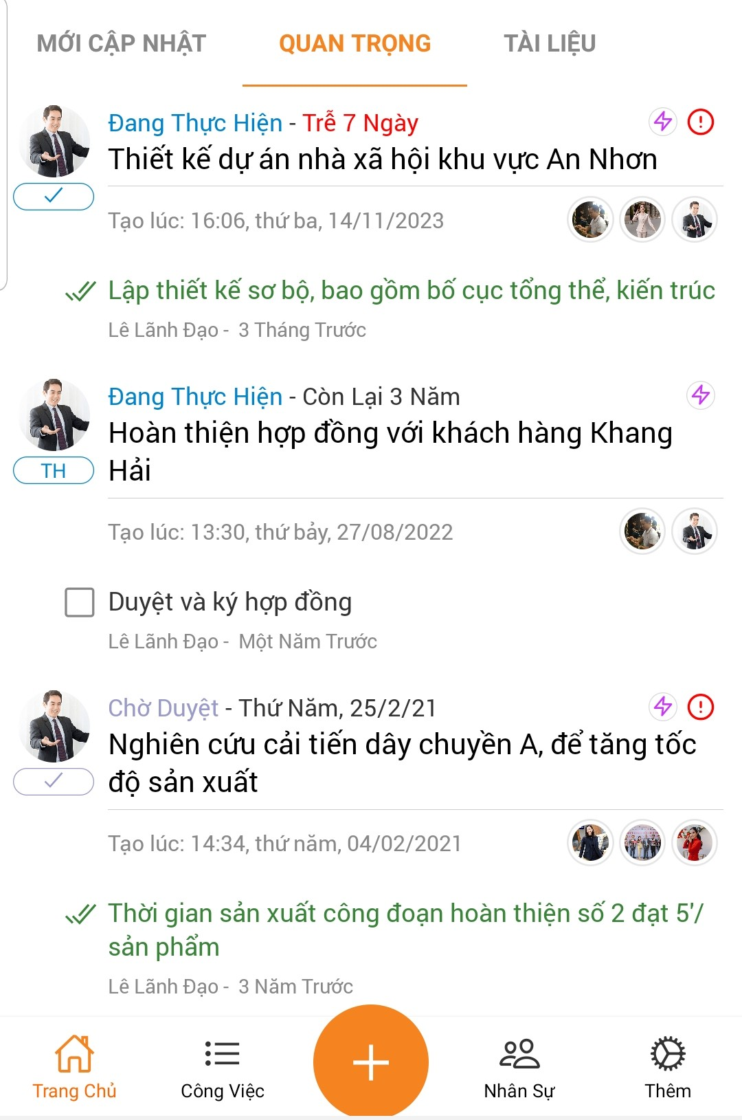 work important menu tren mobile app