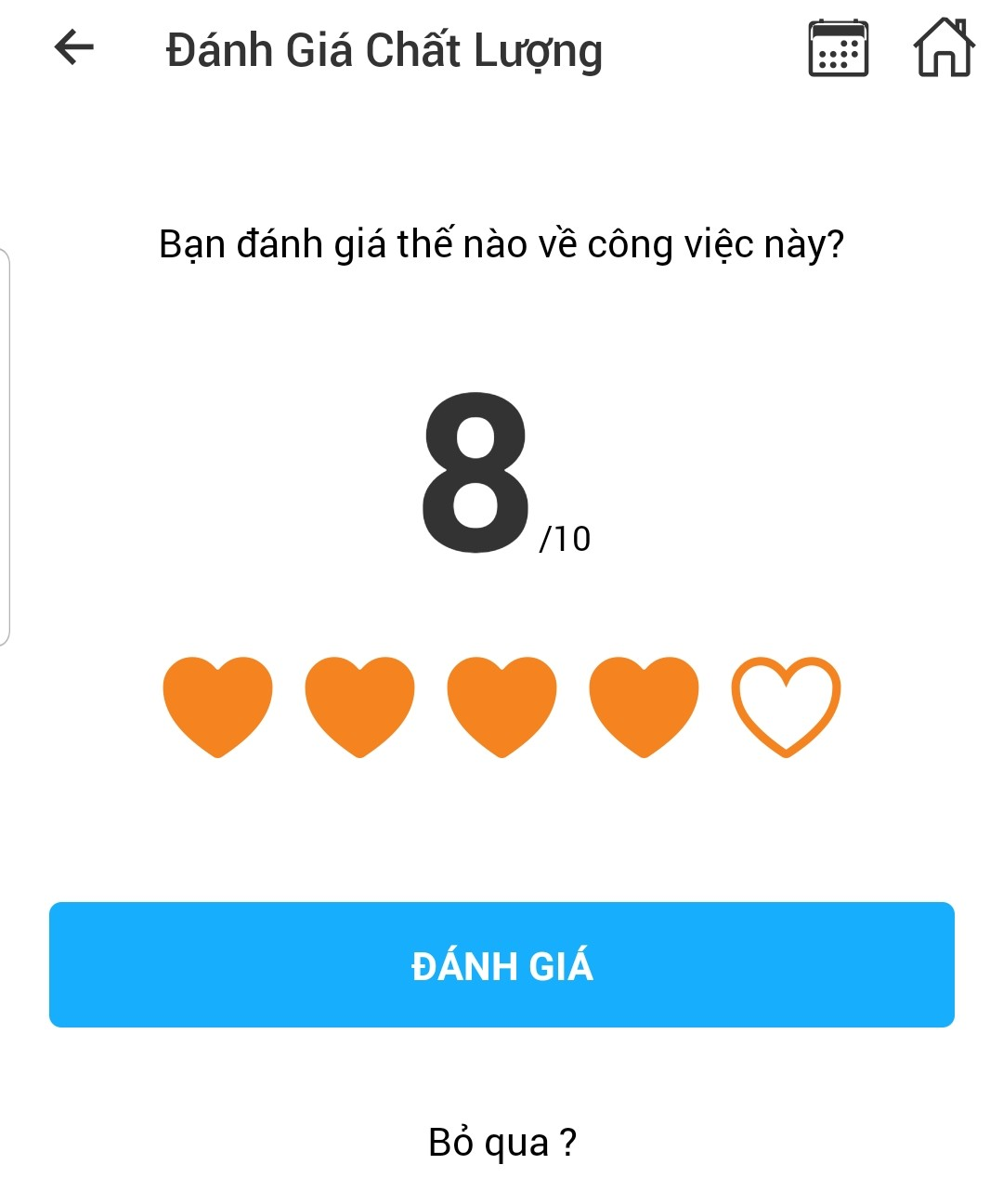 danh gia chat luong cong viec tren mobile app