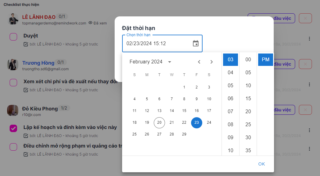 dat thoi han cho dau viec